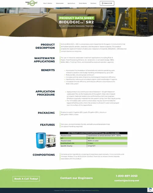 Biologic SR2 product data sheet for industrial waste Biologic SR2 product data sheet for industrial waste