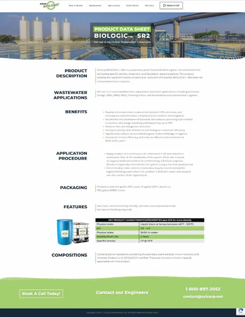 Biologic SR2 product data sheet for municipal waste